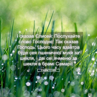 Picture 05 - 2 царів 7:1 UKR - І сказав Єлисей: - Bible Verse Picture