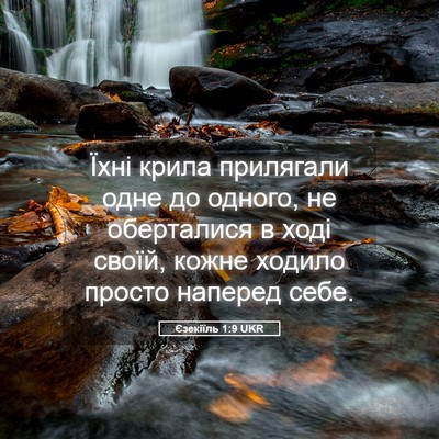 Picture 05 - Єзекіїль 1:9 UKR - Їхні крила прилягали одне - Bible Verse Picture