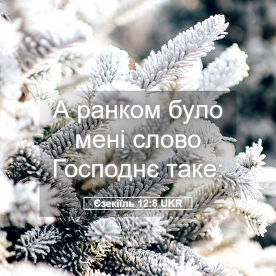 Picture 05 - Єзекіїль 12:8 UKR - А ранком було мені слово - Bible Verse Picture