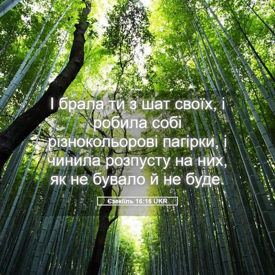 Picture 05 - Єзекіїль 16:16 UKR - І брала ти з шат своїх, і - Bible Verse Picture
