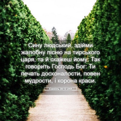 Picture 05 - Єзекіїль 28:12 UKR - Сину людський, здійми - Bible Verse Picture