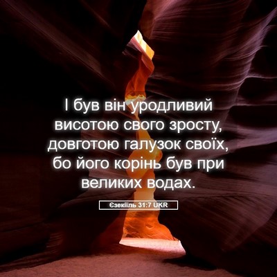 Picture 05 - Єзекіїль 31:7 UKR - І був він уродливий - Bible Verse Picture