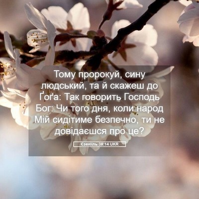 Picture 05 - Єзекіїль 38:14 UKR - Тому пророкуй, сину - Bible Verse Picture
