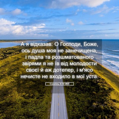 Picture 05 - Єзекіїль 4:14 UKR - А я відказав: О Господи, - Bible Verse Picture