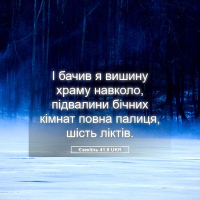 Picture 05 - Єзекіїль 41:8 UKR - І бачив я вишину храму - Bible Verse Picture