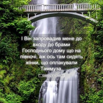 Picture 05 - Єзекіїль 8:14 UKR - І Він запровадив мене до - Bible Verse Picture