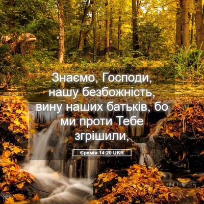 Picture 05 - Єремія 14:20 UKR - Знаємо, Господи, нашу - Bible Verse Picture