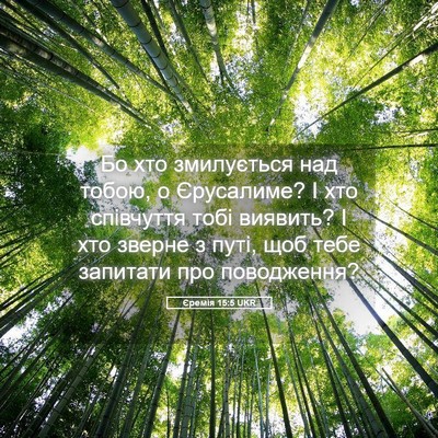Picture 05 - Єремія 15:5 UKR - Бо хто змилується над - Bible Verse Picture