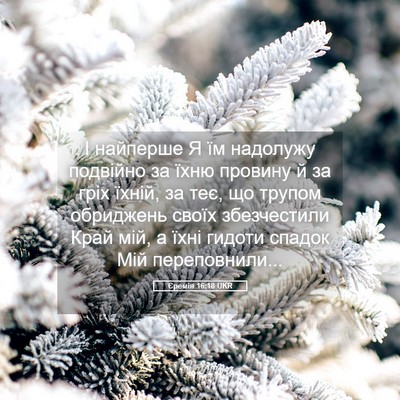 Picture 05 - Єремія 16:18 UKR - І найперше Я їм надолужу - Bible Verse Picture