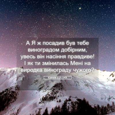Picture 05 - Єремія 2:21 UKR - А Я ж посадив був тебе - Bible Verse Picture
