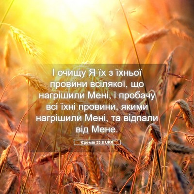Picture 05 - Єремія 33:8 UKR - І очищу Я їх з їхньої - Bible Verse Picture