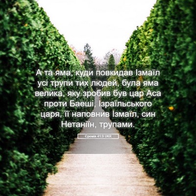 Picture 05 - Єремія 41:9 UKR - А та яма, куди повкидав - Bible Verse Picture