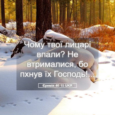 Picture 05 - Єремія 46:15 UKR - Чому твої лицарі впали? Не - Bible Verse Picture
