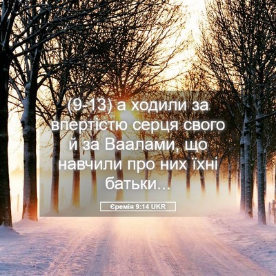 Picture 05 - Єремія 9:14 UKR - (9-13) а ходили за впертістю - Bible Verse Picture