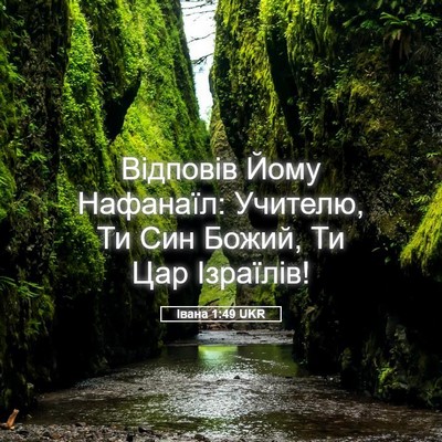 Picture 05 - Івана 1:49 UKR - Відповів Йому Нафанаїл: - Bible Verse Picture