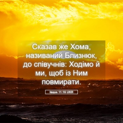 Picture 05 - Івана 11:16 UKR - Сказав же Хома, називаний - Bible Verse Picture