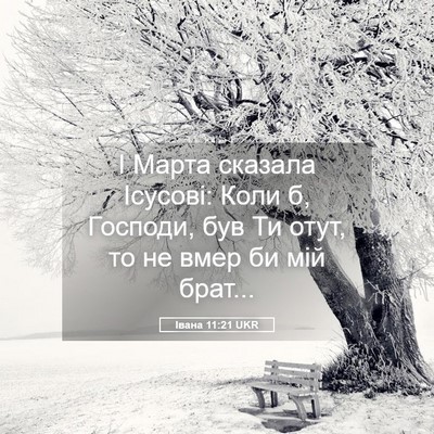 Picture 05 - Івана 11:21 UKR - І Марта сказала Ісусові: - Bible Verse Picture