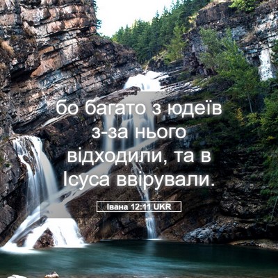 Picture 05 - Івана 12:11 UKR - бо багато з юдеїв з-за - Bible Verse Picture