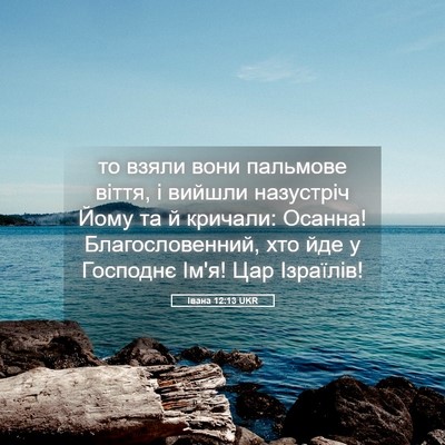 Picture 05 - Івана 12:13 UKR - то взяли вони пальмове - Bible Verse Picture