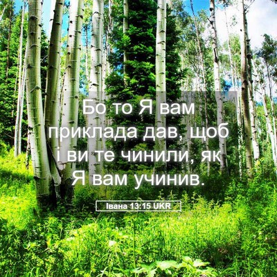 Picture 05 - Івана 13:15 UKR - Бо то Я вам приклада дав, - Bible Verse Picture