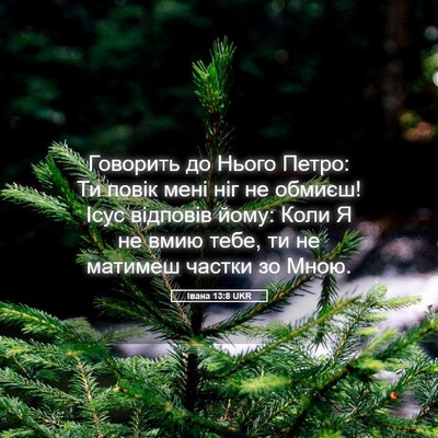Picture 05 - Івана 13:8 UKR - Говорить до Нього Петро: Ти - Bible Verse Picture