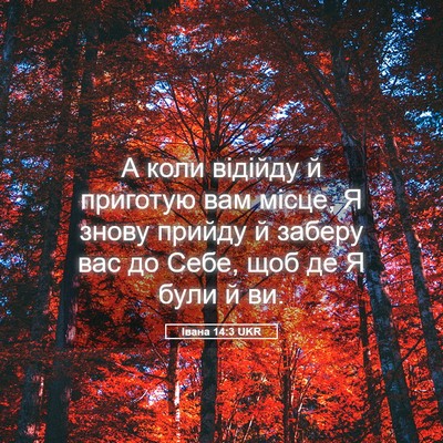 Picture 05 - Івана 14:3 UKR - А коли відійду й приготую - Bible Verse Picture