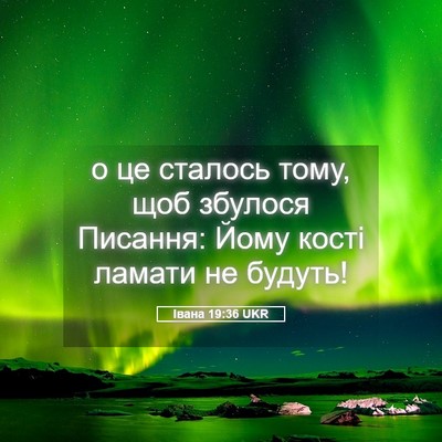 Picture 05 - Івана 19:36 UKR - о це сталось тому, щоб - Bible Verse Picture