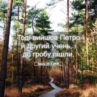 Picture 05 - Івана 20:3 UKR - Тоді вийшов Петро й другий - Bible Verse Picture