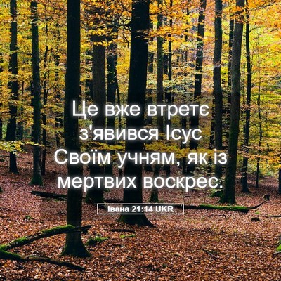 Picture 05 - Івана 21:14 UKR - Це вже втретє з'явився Ісус - Bible Verse Picture