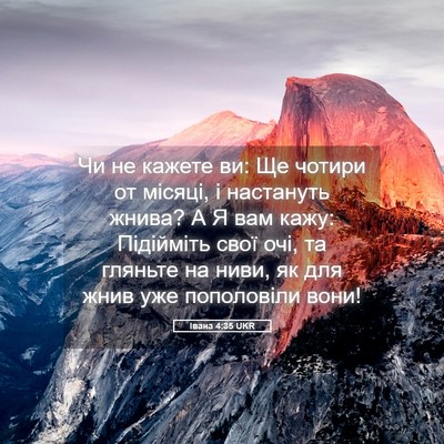 Picture 05 - Івана 4:35 UKR - Чи не кажете ви: Ще чотири - Bible Verse Picture
