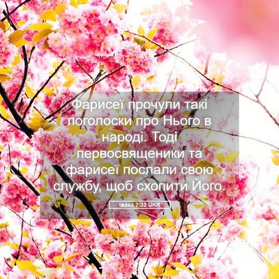 Picture 05 - Івана 7:32 UKR - Фарисеї прочули такі - Bible Verse Picture