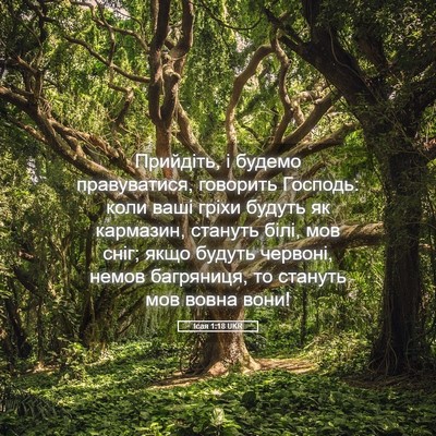 Picture 05 - Ісая 1:18 UKR - Прийдіть, і будемо - Bible Verse Picture