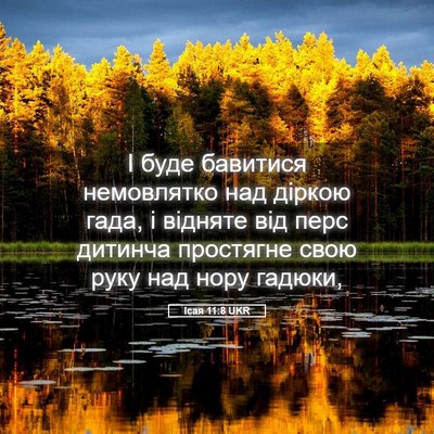 Picture 05 - Ісая 11:8 UKR - І буде бавитися немовлятко - Bible Verse Picture