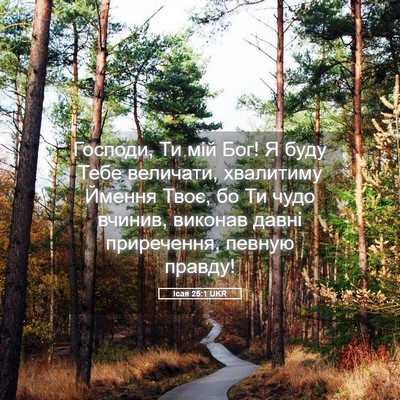 Picture 05 - Ісая 25:1 UKR - Господи, Ти мій Бог! Я буду - Bible Verse Picture