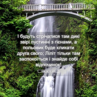Picture 05 - Ісая 34:14 UKR - І будуть стрічатися там - Bible Verse Picture