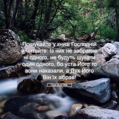 Picture 05 - Ісая 34:16 UKR - Пошукайте у книзі - Bible Verse Picture