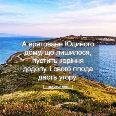 Picture 05 - Ісая 37:31 UKR - А врятоване Юдиного дому, - Bible Verse Picture