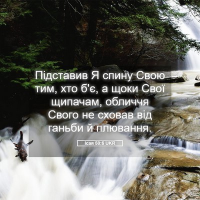 Picture 05 - Ісая 50:6 UKR - Підставив Я спину Свою тим, - Bible Verse Picture