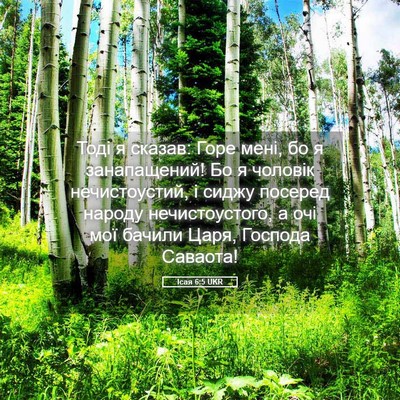 Picture 05 - Ісая 6:5 UKR - Тоді я сказав: Горе мені, бо - Bible Verse Picture
