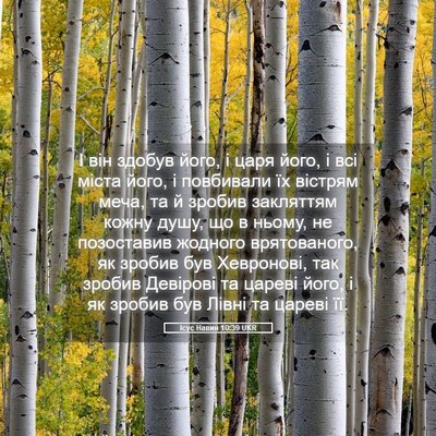 Picture 05 - Ісус Навин 10:39 UKR - І він здобув його, і царя - Bible Verse Picture