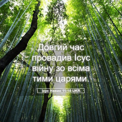 Picture 05 - Ісус Навин 11:18 UKR - Довгий час провадив Ісус - Bible Verse Picture