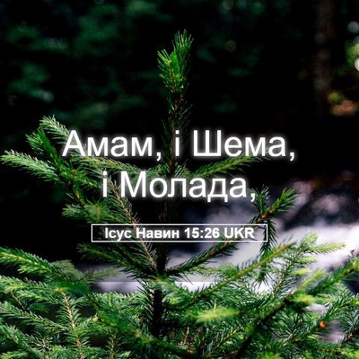 Picture 05 - Ісус Навин 15:26 UKR - Амам, і Шема, і - Bible Verse Picture