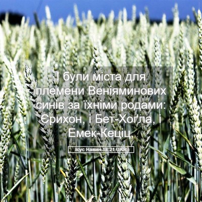 Picture 05 - Ісус Навин 18:21 UKR - І були міста для племени - Bible Verse Picture