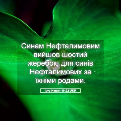 Picture 05 - Ісус Навин 19:32 UKR - Синам Нефталимовим вийшов - Bible Verse Picture