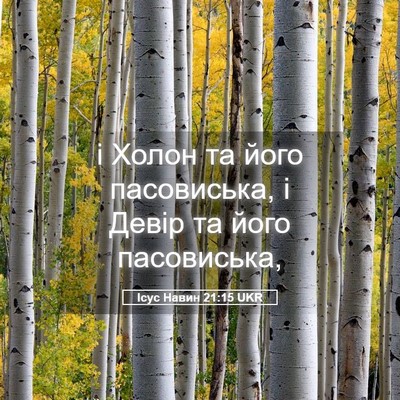 Picture 05 - Ісус Навин 21:15 UKR - і Холон та його пасовиська, - Bible Verse Picture