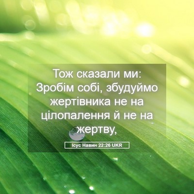 Picture 05 - Ісус Навин 22:26 UKR - Тож сказали ми: Зробім - Bible Verse Picture