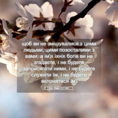 Picture 05 - Ісус Навин 23:7 UKR - щоб ви не змішувалися з - Bible Verse Picture