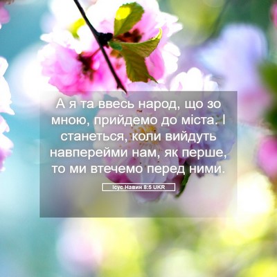 Picture 05 - Ісус Навин 8:5 UKR - А я та ввесь народ, що зо - Bible Verse Picture