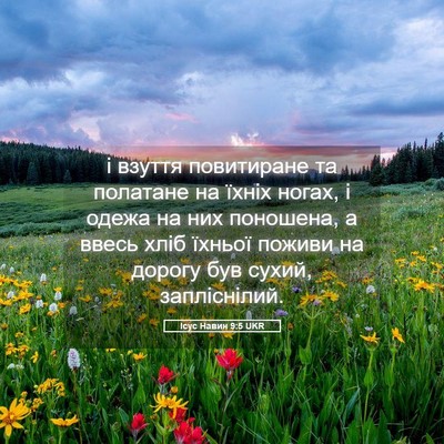 Picture 05 - Ісус Навин 9:5 UKR - і взуття повитиране та - Bible Verse Picture
