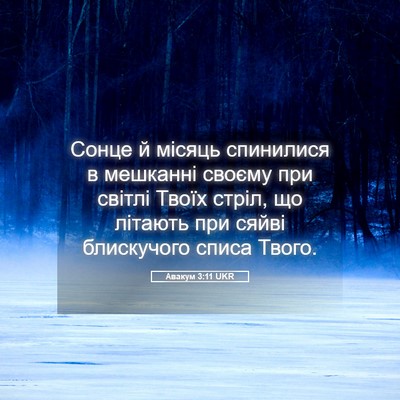 Picture 05 - Авакум 3:11 UKR - Сонце й місяць спинилися в - Bible Verse Picture